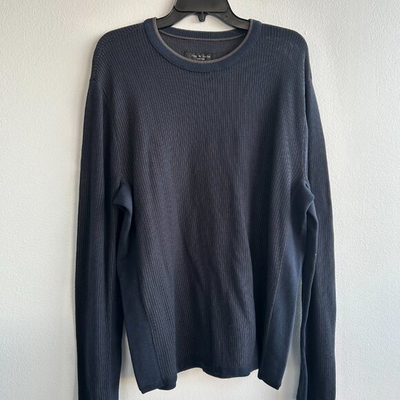 RAG & BONE Harvey Crewneck Cotton Sweater - Picture 4 of 5